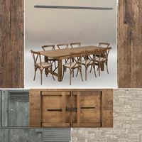 Hot Sale 72 Zoll 6ft Holz Klapp Bauernhaus Tisch für Hochzeits bankette Veranstaltungen Zeitgenössische Esszimmer möbel Villen