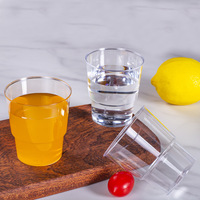 Gobelets jetables transparents en PS personnalisables BST pour usage domestique, multi-tailles, écologiques, résistants aux hautes températures, pour jus, eau, café