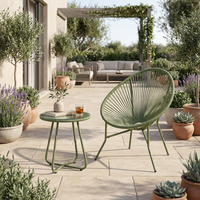 Ensemble de chaises Acapulco modernes en acier inoxydable durable, mobilier de bistrot, mobilier de conversation pour patio, fauteuil de jardin extérieur, hôtel, école