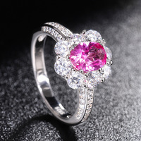 S925 Silber Rose Rot Oval 3 Karat Retro Edelstein Schmuck 6*8 Simulation Ruby Paraiba Turmalin Vintage Ring Design für die Hochzeit