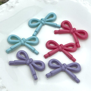 Solid Color Hollow Bow Resin Hair <b>Clips</b> Diy Jewelry Accessories Casual Decorative Bowknot For Hair Phone Case Shoe Patch - Product Image 2