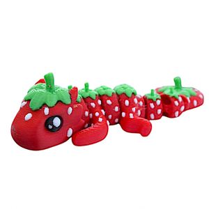 Jouet de décoration de table créatif et éducatif anti-stress en forme de petit dragon à thème fraise imprimé en 3D pour unisexe - Product Image 5