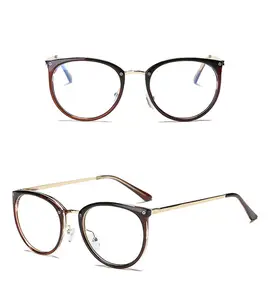 new cheaper price for women big metal frame retro blue light blocking glasses 2022