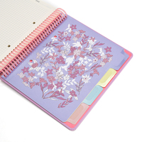 Carnet à spirale A4/A5, couverture rigide, motif floral, couverture plus épaisse, feuilles mobiles, haute qualité, logo personnalisable, cadeau