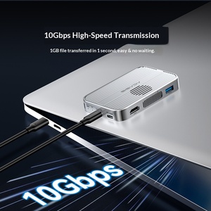 Type-C Docking Station HUB <b>with</b> M.2 NVMe External SSD Case 10Gbps USB3.2 PD 100W <b>HDMI</b> 2.0 SD/TF Card Readers for Devices - Product Image 4
