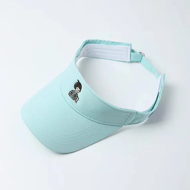 Custom 2024 summer embroidery logo casquette de visiere outdoor sports beach women golf visor cap vintage empty top sun hats