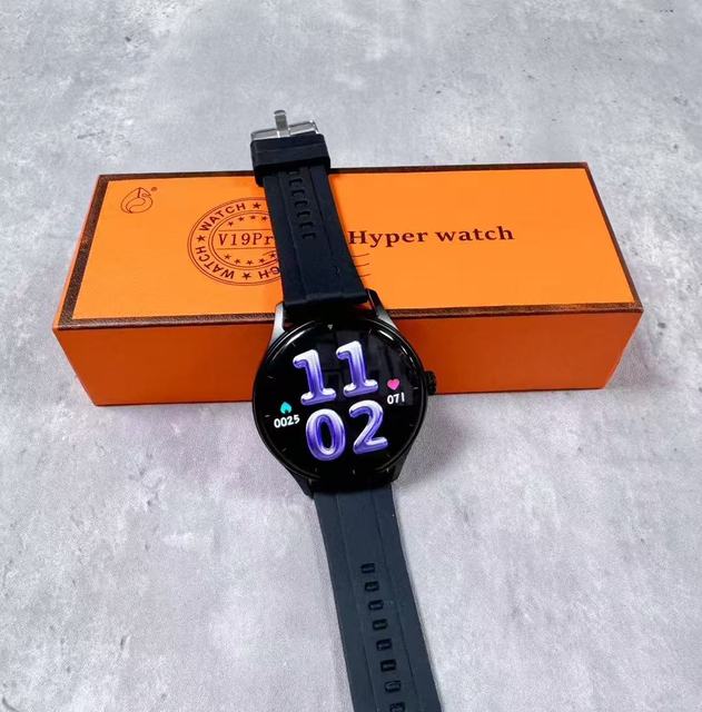 Smartwatch V19PRO Round Screen Clock BT Call Health Heart Rate Blood Pressure Waterproof Sports Monitoring Men Women Smart Watch