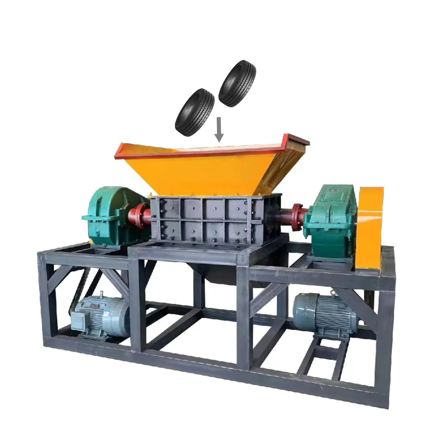 Full Automatic Customizable Waste Tire Shredding Recycling Tyre Recycling Machine Shredder