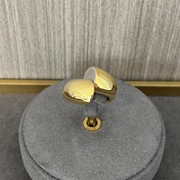 Bague pour l'index en cuivre plaqué or bicolore, brillante, minimaliste, simple et élégante, accessoires pour femmes, bague en laiton