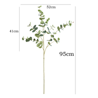 Vente en gros usine – Tiges d'eucalyptus artificielles, feuilles d'eucalyptus 'Silver Dollar' au toucher réel pour bouquets de mariage et arrangements floraux domestiques