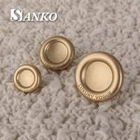 Bouton en métal personnalisé SANKO avec logo gravé, finition or mat pour blazer, manteau, veste de costume, marque