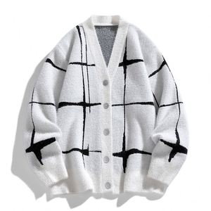 Nouveau design 2026 – Pull décontracté pour homme en mélange de laine d'alpaga, veste tricotée d'hiver, cardigan duveteux, pull en mohair - Product Image 3