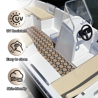 Revêtement de sol marin en mousse EVA KT GuoMei à texture hexagonale diamantée, 94,5 x 43,3 pouces, bicolore marron clair sur noir, feuille entière