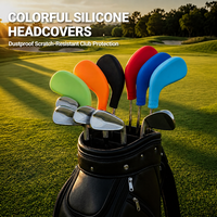 Lot de housses de tête de club de golf en silicone colorées personnalisées, anti-poussière, résistantes aux rayures et à l'abrasion, OEM
