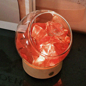 Diffusore di Aromi Senza Fiamma a Mezza Sfera in Cristallo Profumato, Luce Notturna per Camera da Letto, Olio Essenziale per Autunno ed Estate - Product Image 2