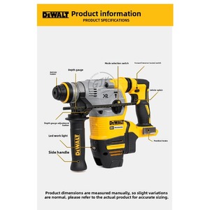 Marteau perforateur rotatif sans fil DEWALT DCH293B 20V 3,5J SDS+ 3 modes pour béton - Product Image 3