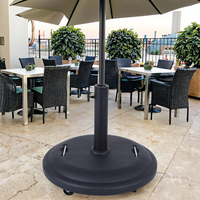 Support de parapluie extérieur lesté robuste de 25kg pour patio et bases de support pour parasols à poteau central