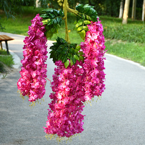 Guirlande <span class=keywords><strong>de</strong></span> fleurs artificielles en soie blanche champagne, décoration <span class=keywords><strong>de</strong></span> mariage, 110 cm, glycine suspendue, <span class=keywords><strong>vignes</strong></span> d'hortensias - Product Image 3