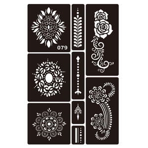 Nhỏ tạm thời Airbrush hình xăm stencils phụ nữ và trẻ em vẽ mẫu cho Henna và long lanh hình xăm HH - Product Image 5