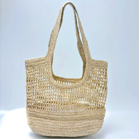Sac en raphia haut de gamme, nouveau sac de plage ajouré tissé à la main, sac fourre-tout tendance pour femme