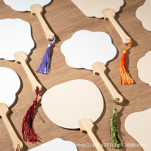 Mini éventail pliant semi-artisanal de style ancien, éventail de palais vierge pour calligraphie et <span class=keywords><strong>dessin</strong></span>, vente en gros - Product Image 5