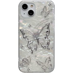 Funda Protectora de Doble Capa con Diseño de Concha y Mariposa Estilo Japonés Coreano para iPhone 16 Pro Max, 15, 14, 13, para Mujer - Product Image 2