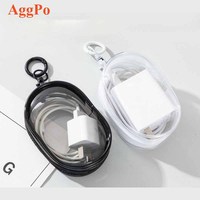 Sac de rangement transparent - Sac de rangement pour organiser les câbles de données, les écouteurs, les chargeurs - Boîte de rangement multifonction portable