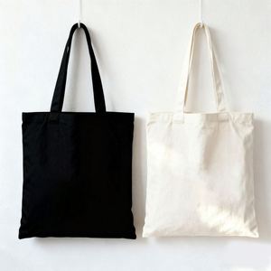 Custom Print Canvas Shopper <b>Bag</b> Fashion Casual Canvas Cotton Black Tote Shopping <b>Bags</b> with Shoulder - Product Image 1