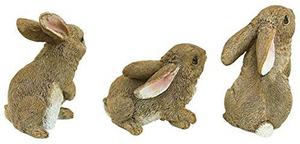 Statues <span class=keywords><strong>d</strong></span>'animaux de <span class=keywords><strong>jardin</strong></span> en polyrésine/résine, le den des lapins, 5 pouces, lot de trois, polyrésine, couleur pleine - Product Image 2