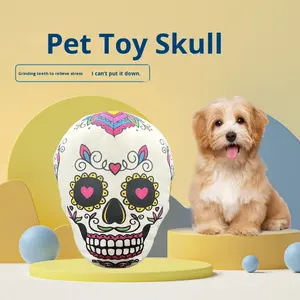 Halloween Spoof cane noia rilievo dentizione giocattolo eco-friendly teschio Design realizzato in tessuto Oxford resistente al morso per animali domestici - Product Image 6