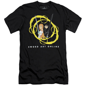 T-shirt Sword Art Online Kirito Asuna da uomo, vestibilità regolare, manica corta, stampa in jersey di cotone, casual, girocollo, logo frontale - Product Image 3