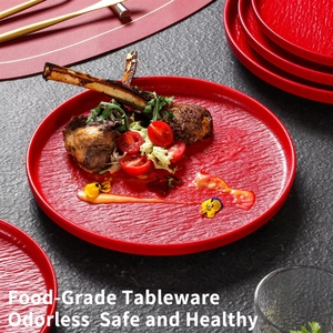 Plato de Servir de <span class=keywords><strong>Melamina</strong></span> Resistente y Duradero, Personalizado, No Tóxico, Apto para Lavavajillas, Ecológico, Estilo Minimalista Chino - Product Image 2