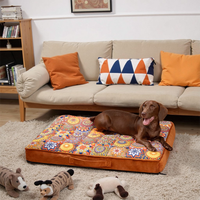 Lit pour chien orthopédique marocain personnalisé, canapé moderne rectangulaire, lit pour chien orthopédique tendance avec housse amovible imprimée