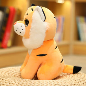 Selvaggi e realistici giocattoli di peluche animali di tigre farciti di peluche del bambino di tigre con glitter occhi di peluche per decorazione della borsa - Product Image 4