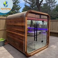 Chaise longue de sauna personnalisée OEM ODM, sauna traditionnel en bois pour jardin, sauna extérieur avec porte en verre et pierres de sauna