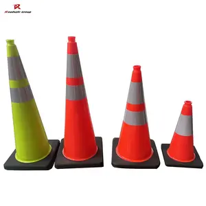 Beijing ROADSAFE Construction de routes Flexible et rigide 18 "28" 36 "fournisseurs de cônes de sécurité routière souples en PVC réfléchissant solide orange