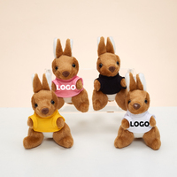 Porte-clés en peluche Koala et Kangourou d'Australie Kawaii de 10 cm avec logo personnalisé, vente en gros, cadeau d'entreprise, cadeau de festival
