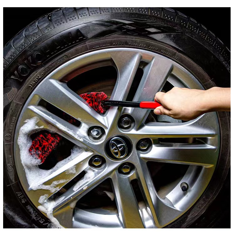 Soft Bristle Car Wheel Detailing Brush Black 3 Pieces Set