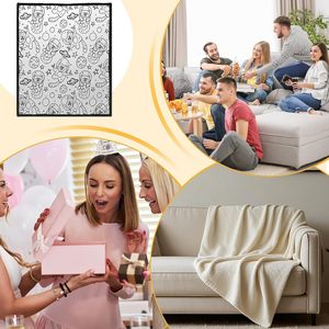 Couverture à Dessiner - C'est une couverture cadeau qui aide à soulager le stress et convient pour la relaxation et le divertissement DIY (dessin animé) - Product Image 5