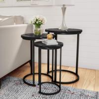 Tables d'appoint rustiques contemporaines en bois convertible, ensemble de 3 avec tables consoles pour salon, chambre et bureau à domicile