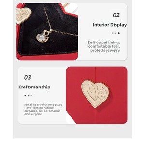 <b>Gift</b> <b>box</b> heart-shaped jewelry <b>empty</b> <b>box</b> necklace <b>box</b> with paper bag, customizable according to needs - Product Image 3