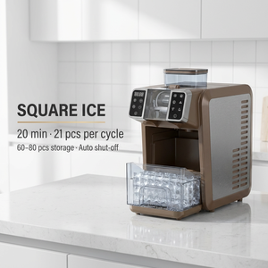 Machine à glaçons 2-en-1 de comptoir et machine à granita avec refroidissement par compresseur, production de 25 kg/jour de glaçons carrés pour cocktails domestiques - Product Image 3