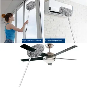 Brosse à poussière télescopique multifonctionnelle en fibre pour ventilateur de plafond, longueur 1,8 m - Product Image 3