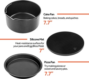 <span class=keywords><strong>Cosori</strong></span>-Juego de Accesorios para Freidora de Aire, Bandeja de 7,9 Pulgadas, Cupcakes, Marco de Cuerda, Metal Desechable, 6 Piezas - Product Image 3