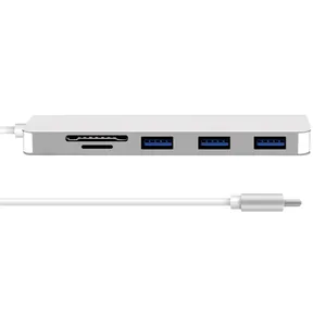 5 Ports Type-C Fast Chargerサポート1080 1080p 60HZ Display Tpe-Cに3USB3.0 SD TF PD Adapter
