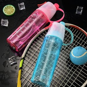 600ML Summer Water Bottle with Mist Spray New Design Leak-Proof Gym <b>Drinking</b> <b>Cup</b> <b>Plastic</b> Sport Water Bottles with Scale - Product Image 4