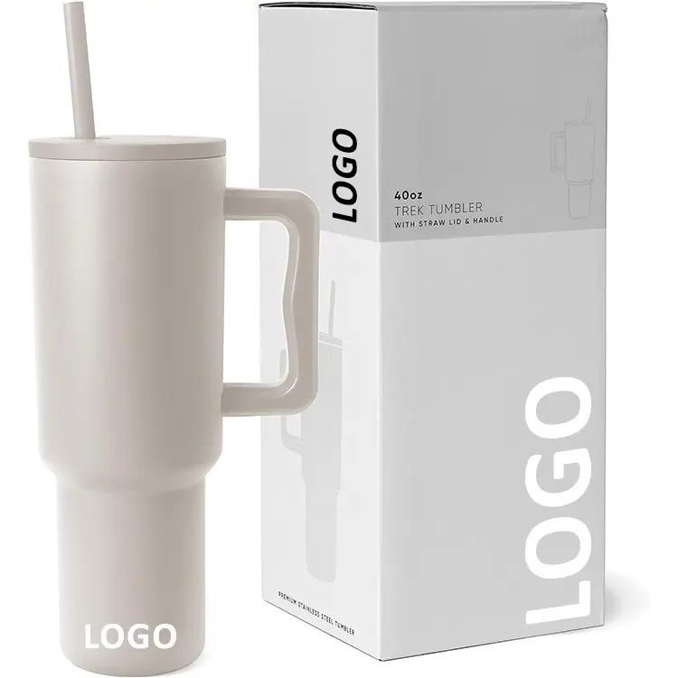 Amzone prodotto di vendita calda Logo personalizzato 40 oz BPA Free in acciaio inox Tumbler con manico e paglia tazza da caffè tazza da viaggio