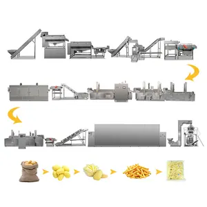 Stainless steel 304 high quality 100kg/h fully automatic frozen french fries making machine production line