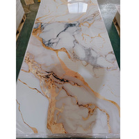 Plaque de marbre moderne imperméable UV, épaisseur 3 mm, panneau de marbre PVC brillant, décoration murale intérieure, vente en gros, usine