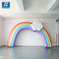 Arche publicitaire gonflable personnalisée arc-en-ciel pour événements commerciaux en plein air, promotion publicitaire, décoration